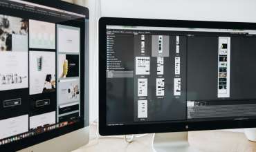 two computer screens